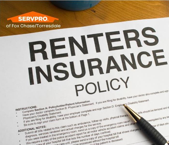 renters insurance document with pen